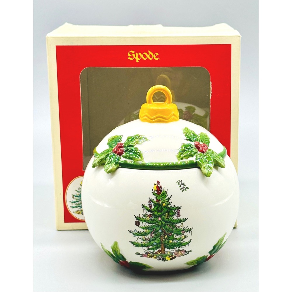 Spode Christmas Tree Candy Dish Ornament Figural S3324 A8 Lidded